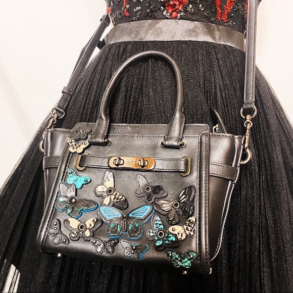 Coach Handbags - Coach Swagger 21 Butterfly Appliqué Satchel